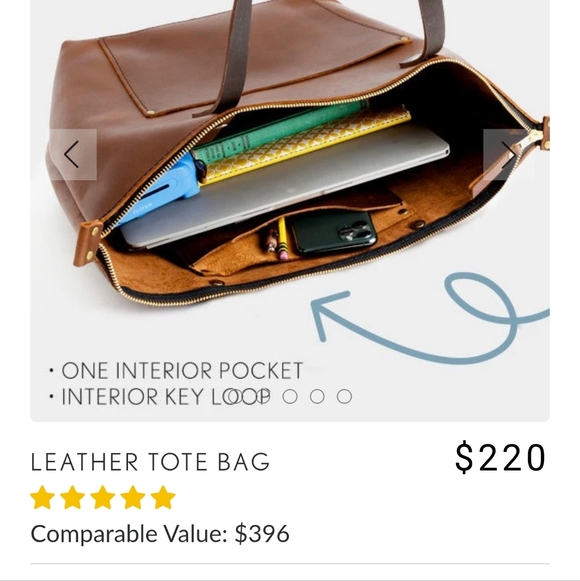 Portland Leather Oversized Tote Bag - Honey - Picture 3 of 7